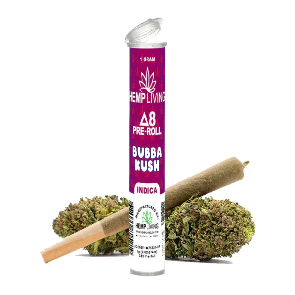 Hemp Living – Delta 8 Flower 1g Pre-Roll – Bubba Kush