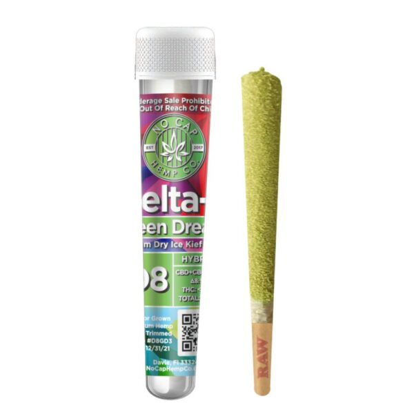 No Cap Hemp Co Delta 8 THC Preroll Green Dream Kief Joints