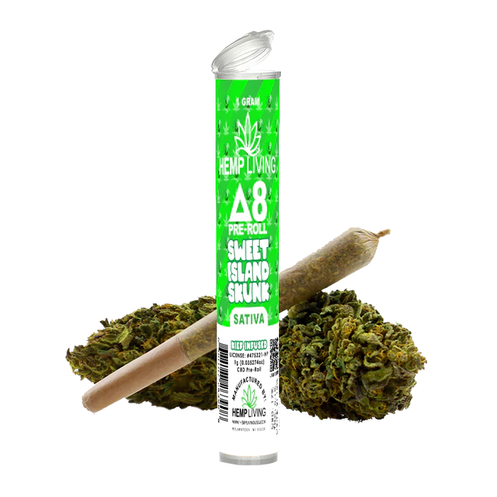 Hemp Living – Delta 8 Flower 1g Pre-Roll – Sweet Island Skunk