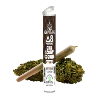 Hemp Living – Delta 8 Flower 1g Pre-Roll – Girl Scout Cookies High Potency Kief Infused